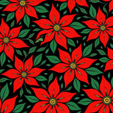 Poinsettia Bloom Tapestry with Layered Petal Botanical Elegance(Red)