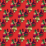 Festive Jingle Bell Cascade Half Moon Doormat Semi Circle Entry(Red)