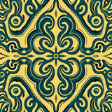 Elegant Wave Inspired Motifs Blended with Emerald and Deep Green Shades(Gold)