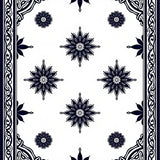 Elegant Interlocking Medallion Border With Symmetrical Floral Motifs (Black)