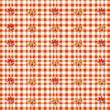 Autumn Harvest Checkered with Seasonal Motifs(Orange)