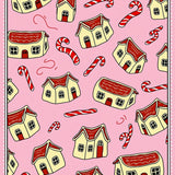 Traditional Gingerbread Village Storybook Accent(Pink)