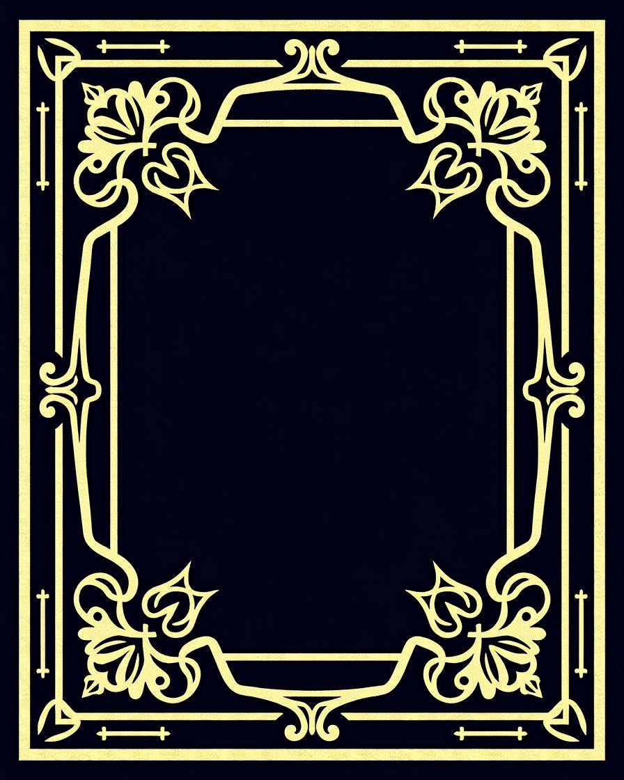 Art Lattice with Stylized Floral Accents and Symmetrical Layout (Black) - ODIKA