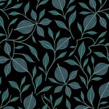 Noir Bloom Abstract Floral Tapestry Art Nouveau Motif (Black)