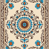 Vintage Medallion Blossom with Boho Scrollwork Motifs (Beige)