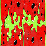 Watermelon Splash Rug Refreshing Fruit Circle Accent Carpet(Red)