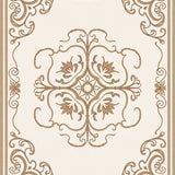 Classical Arabesque Damask Elegant Scroll Motif Artisan Design(Beige)