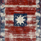 Hand Tufted Stars & Stripes Heritage Area Rug Global Fusion Pendant Design(Red)