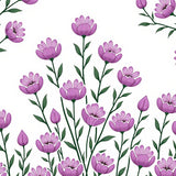 Cottage Garden Wildflower Pathway with Pressed Bloom Details(Purple)