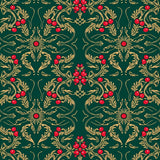 Traditional Holiday Wreath with Interlocking Vines and Berries(Green)