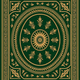 Victorian Pine Bough Medallion Tapestry Holiday Botanical Motif(Green)