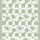 Contemporary Dahlia Blossom Area Rug Set in Soft Sage Green Palette(White)