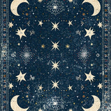 Celestial Canvas Area Inspired in Dark Blue & Beige(Blue)