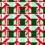 Festive Plaid Design Featuring Crisp Interlocking Squares and Bold Stripes(Red)