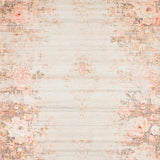 Beige Throw Distressed Floral Design Retro Charm(Beige)