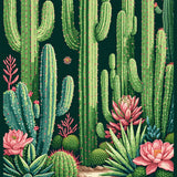 Artistic Green and Pink Botanical(Green)