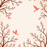 Enchanted Garden Songbirds Dancing Through Blooming Branches Design(Brown)