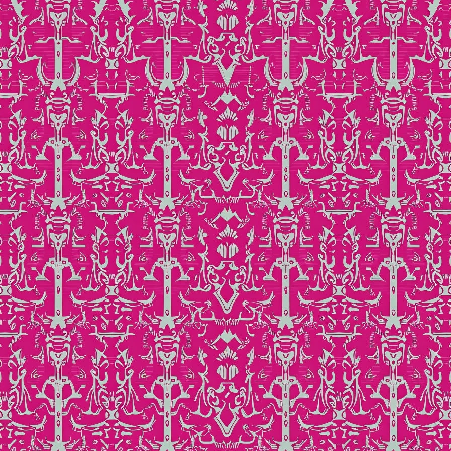 Lattice Vine Accented by Subtle Botanical (Pink) - ODIKA