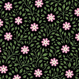 Petal Cascade Showcasing Boho Florals and Flowing Vine (Black)