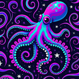 Celestial Octopus Tentacle Swirl with Cosmic Starfield Design(Pink)