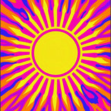 Abstract Sunburst Design Featuring Expansive Radiating Lines and Leaf Shapes(Yellow)