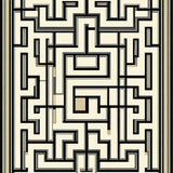 Art Deco Inspired Area Showcasing Elegant Maze and Lattice Graphics(Beige)