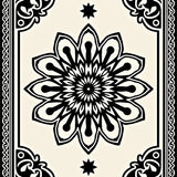 Starburst Design with Fretwork Border Details(Black)