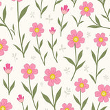 Botanical Garden Meadow Blossoms Delicate Whimsical (Pink)
