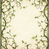 Enchanted Garden with Beige Backdrop and Green Vine Swirls(Beige)