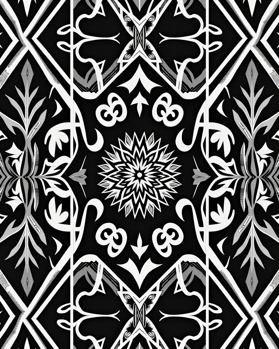 Boho Eclipse with Chevron and Motifs(Black) - ODIKA