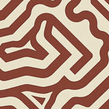 Luxurious Touch With Curved Wave Stripes And Abstract(Brown)