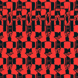 Heritage Gingham Lattice with Vintage Plaid Blocks and Crisp Plaidwork(Red)