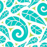Tropical Seashell Mosaic Flowing Artistic (Turquoise)