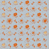 Modern Boho Scrollwork with Scattered Ornamental Blotches(Blue)