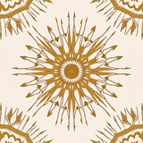 Sunburst Medallion with Radiant Petal Motifs and Artistic Flair (Gold)