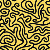 Artistic Swirl Motif Wavy Plush Boho Trendy Decorative (Yellow)