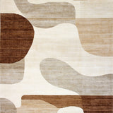 Abstract Art Area Rug Modern Stain Resistant Carpet for Contemporary Spaces(Beige)