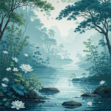 Charming and Green Abstract Scene(Blue)