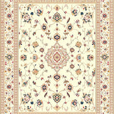 Classic Area Beige Oriental Medallion Design Easy Care(Ivory)