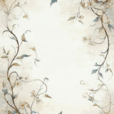 Classic Botanical Area with Delicate Foliage and Neutral Hues(Beige)