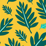 Abstract Botanical Motifs with Layered Leaf Silhouettes(Yellow)