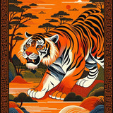 Bold Spiritual Animal Motif(Orange)