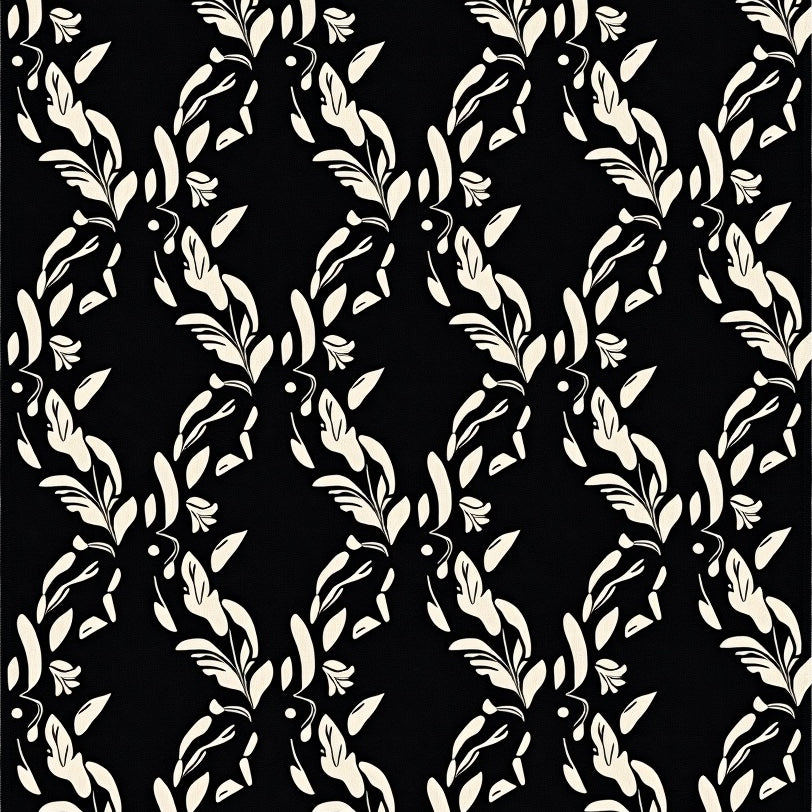 Crest Interlocking Leaves with Delicate Branch Filigree (Black) - ODIKA