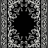 Vintage Damask Inspired Swirl With Delicate Tendrils(Black)