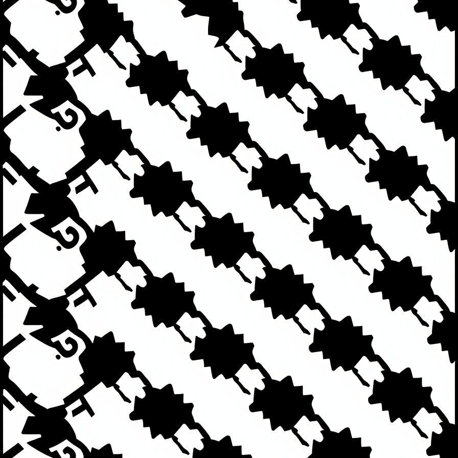 Retro Bold Contrast Interlocking Motif (Black) - ODIKA