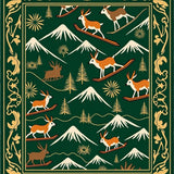 Holiday Stag Sledding Expedition Shaped Entrance Motif(Green)