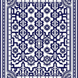 Arabesque Tile Mosaic Inspired Floor Covering Design(Blue)