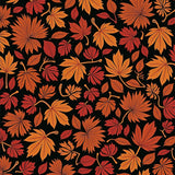 Harvest Maple Leaf Cascade Area with Swirling Foliage Design(Black)