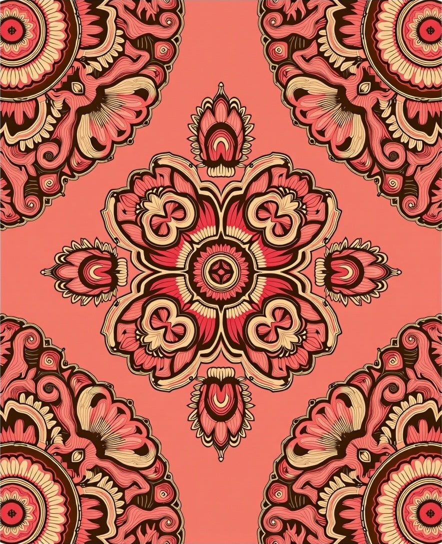 Traditional Ornate Symmetrical Bloom Heirloom (Pink) - ODIKA