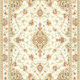 Cream Dream Vintage Inspired Floral Medallion Motif(Beige)